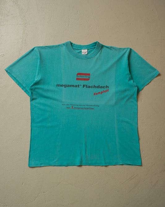 1990s thrashed Workwear T-shirt turquoise - XL/XXL