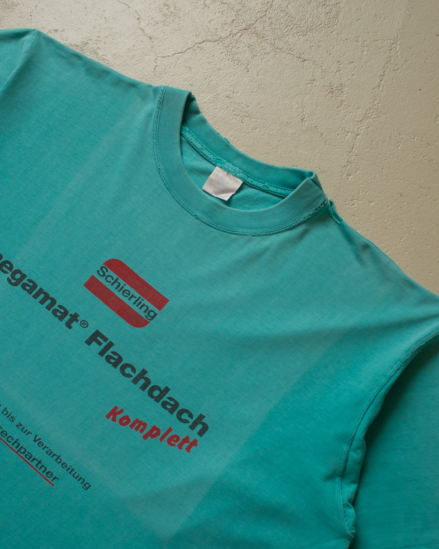 1990s thrashed Workwear T-shirt turquoise - XL/XXL