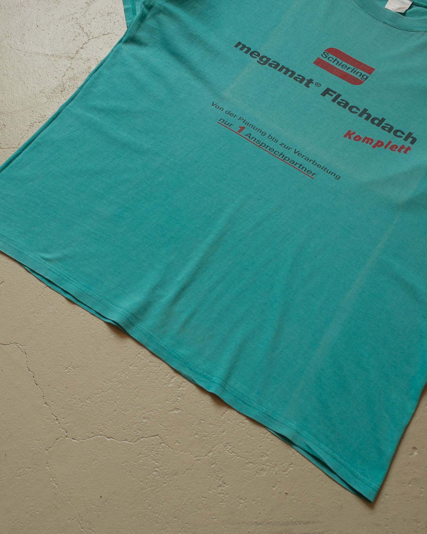 1990s thrashed Workwear T-shirt turquoise - XL/XXL