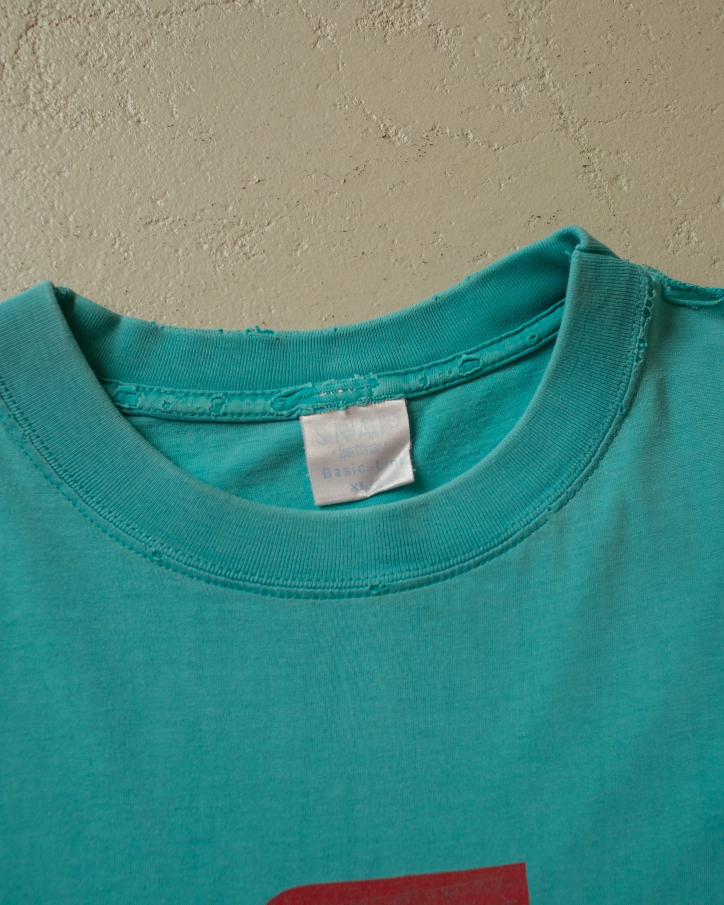 1990s thrashed Workwear T-shirt turquoise - XL/XXL