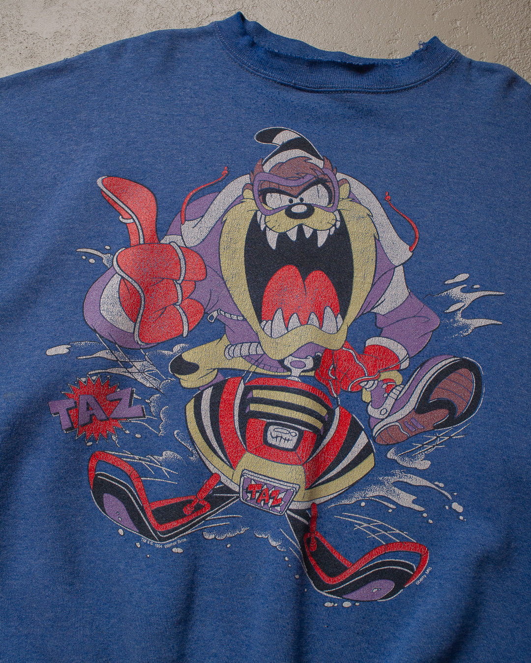 90s Snowmobile Taz Sweatshirt blue - XL