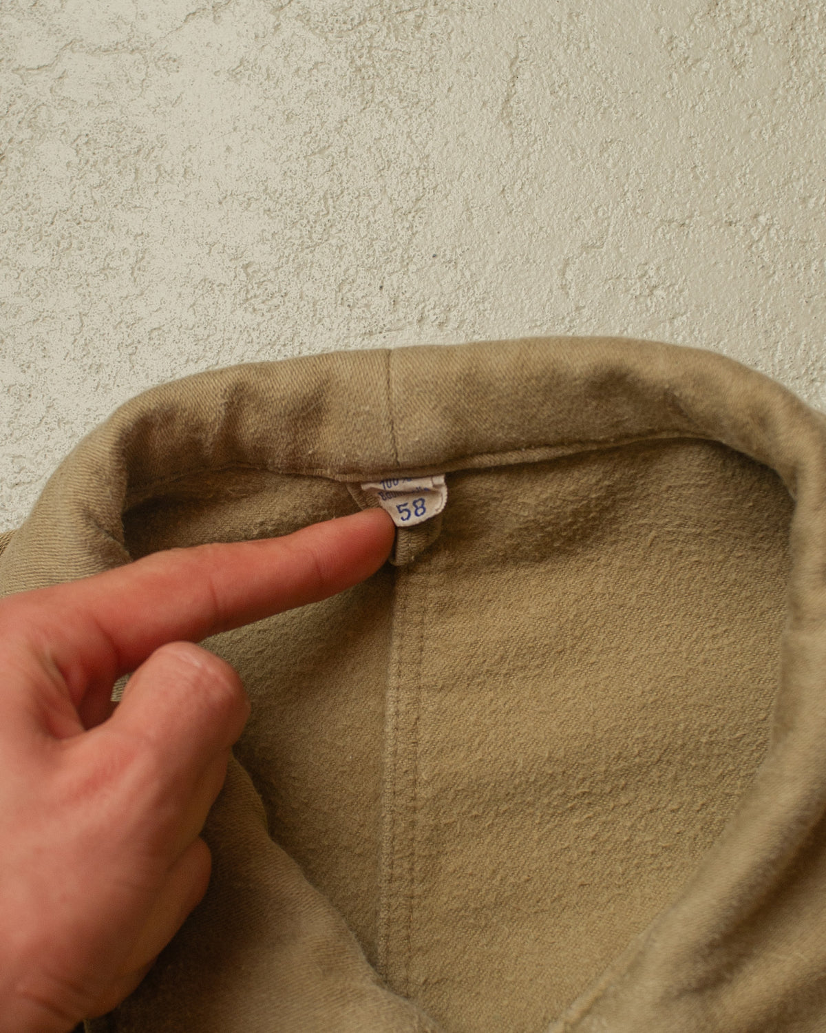1940s/50s German Double Breasted Moleskin Work Jacket khaki - XL/XXL