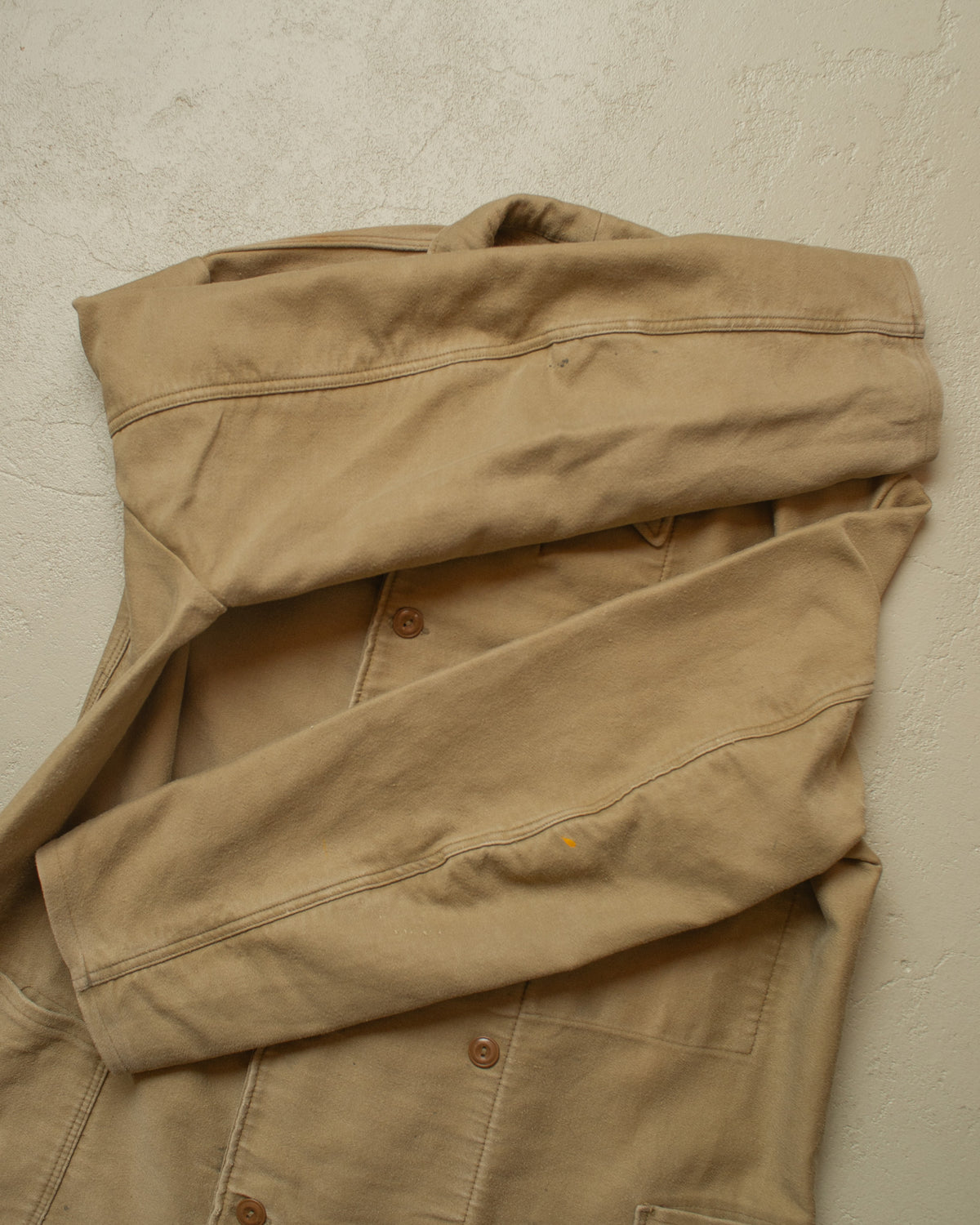 1940s/50s German Double Breasted Moleskin Work Jacket khaki - XL/XXL
