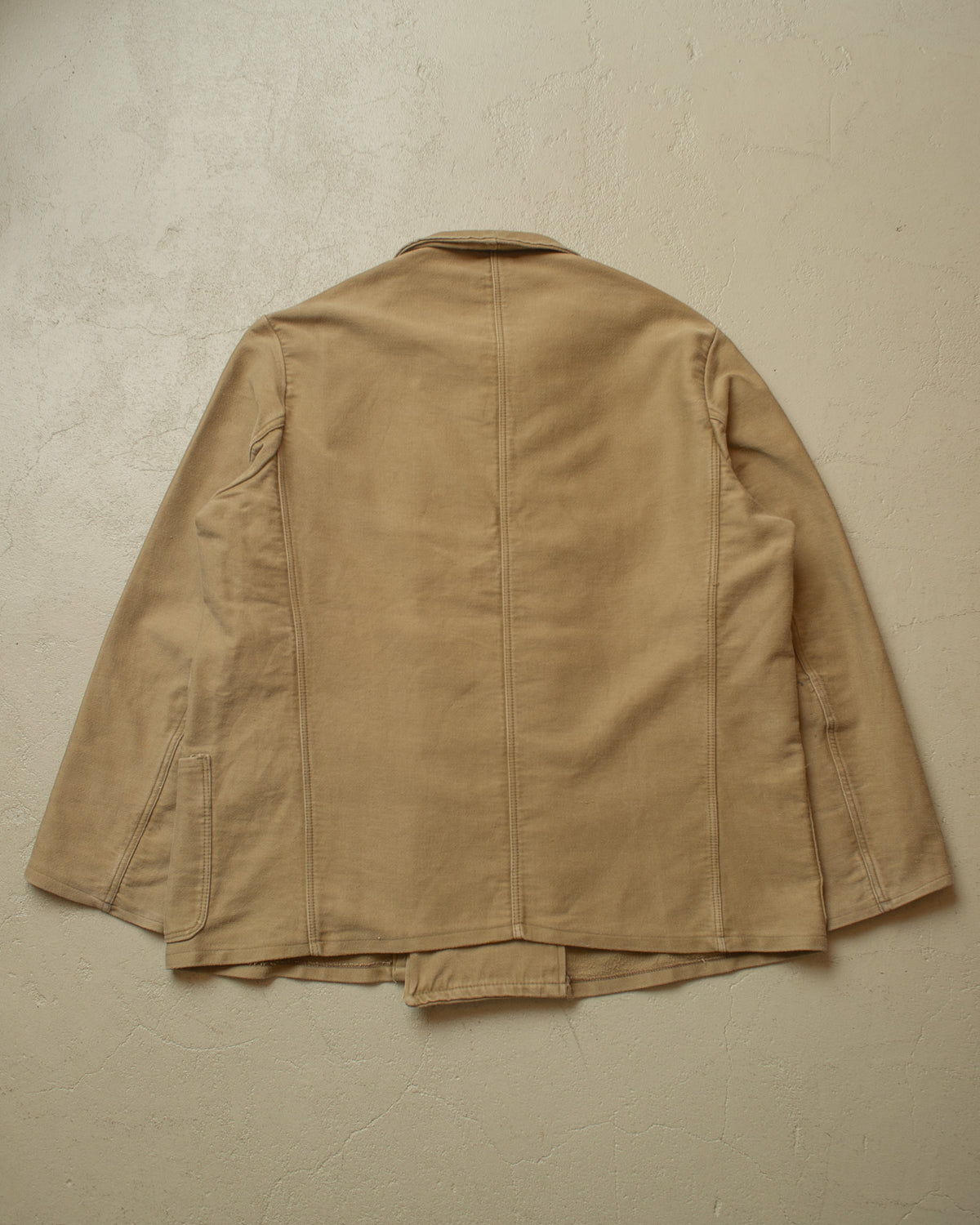 1940s/50s German Double Breasted Moleskin Work Jacket khaki - XL/XXL
