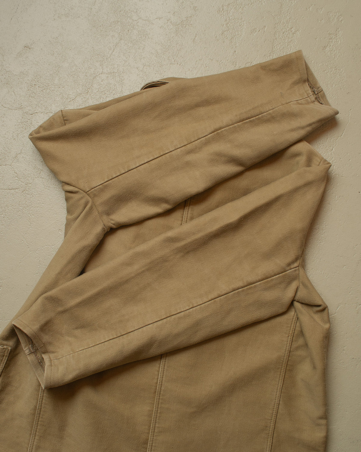 1940s/50s German Double Breasted Moleskin Work Jacket khaki - XL/XXL
