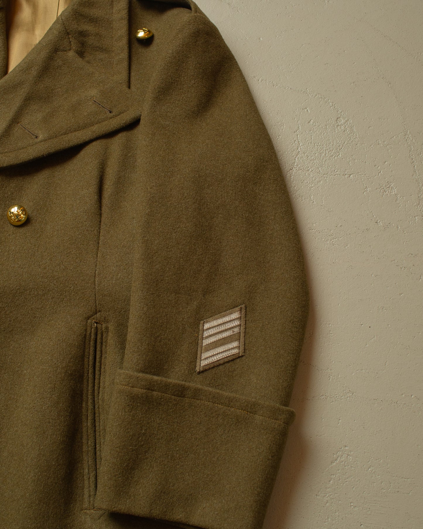 WW2 Belgian Army Officer Private Purchase Wool Coat khaki - M/L