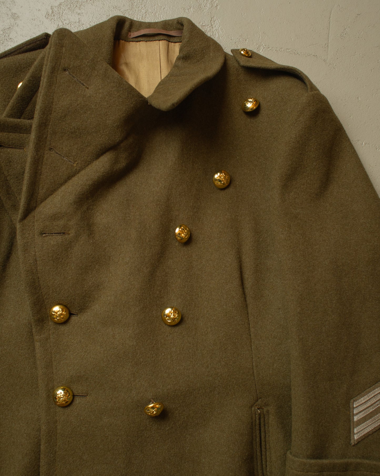 WW2 Belgian Army Officer Private Purchase Wool Coat khaki - M/L