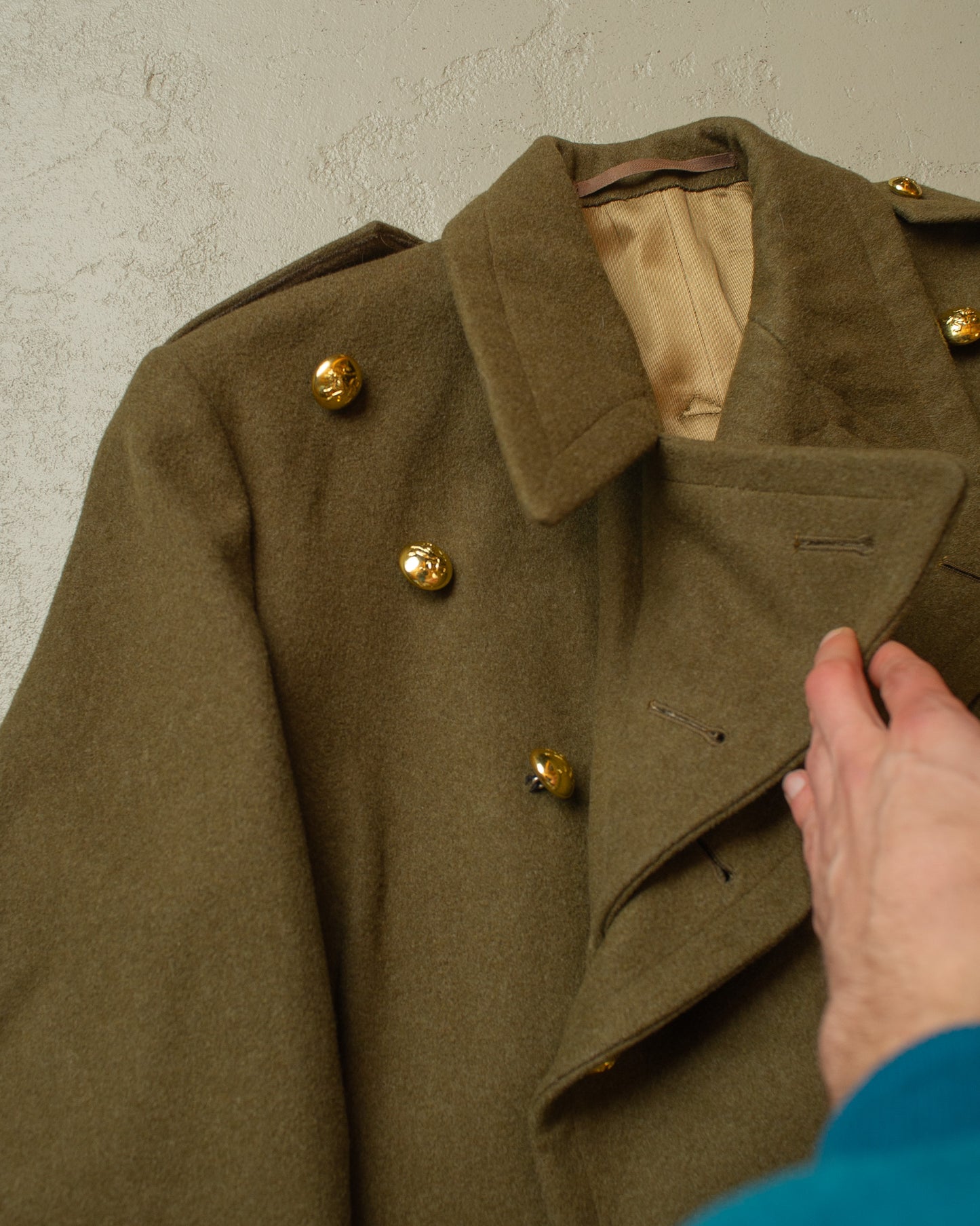 WW2 Belgian Army Officer Private Purchase Wool Coat khaki - M/L