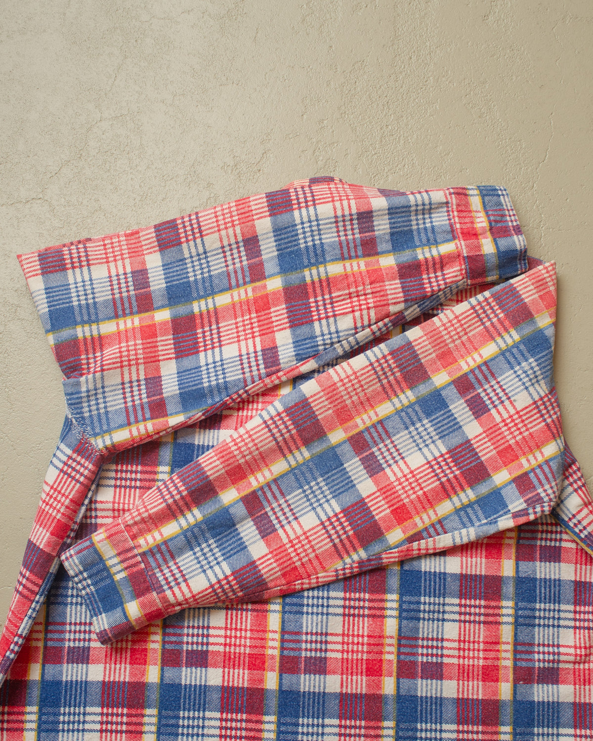 1960s German checkered Cotton Flannel red/blue - L/XL