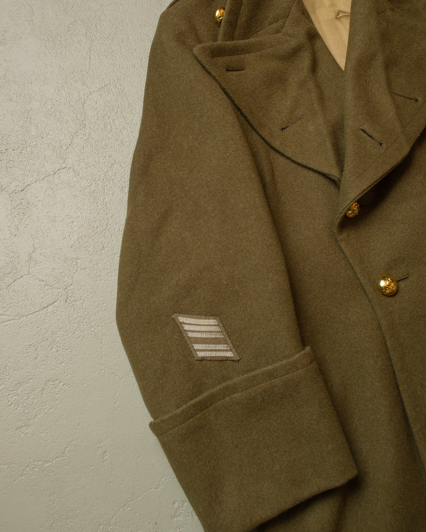 WW2 Belgian Army Officer Private Purchase Wool Coat khaki - M/L