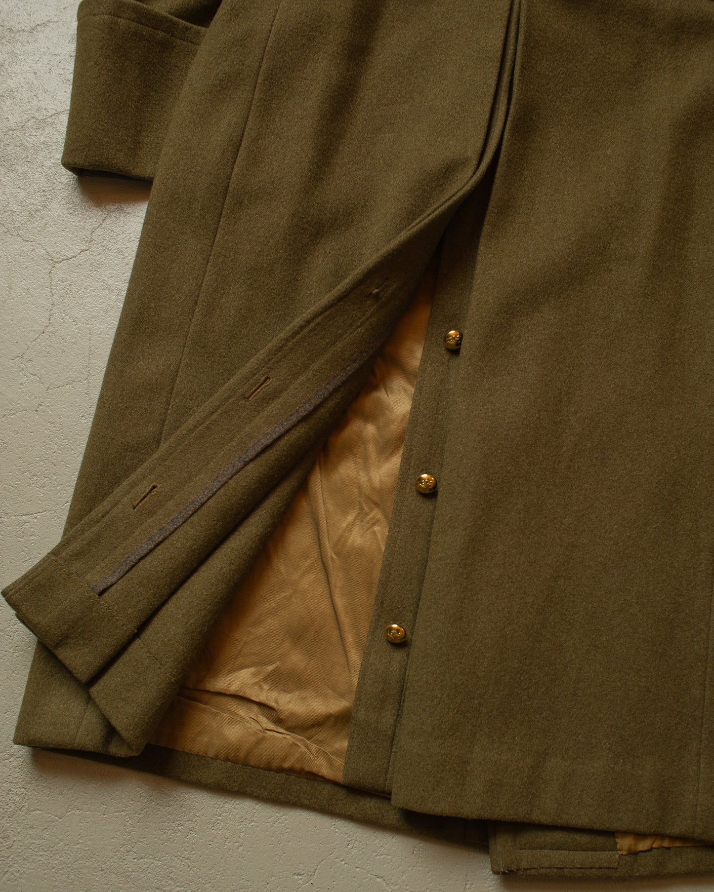 WW2 Belgian Army Officer Private Purchase Wool Coat khaki - M/L