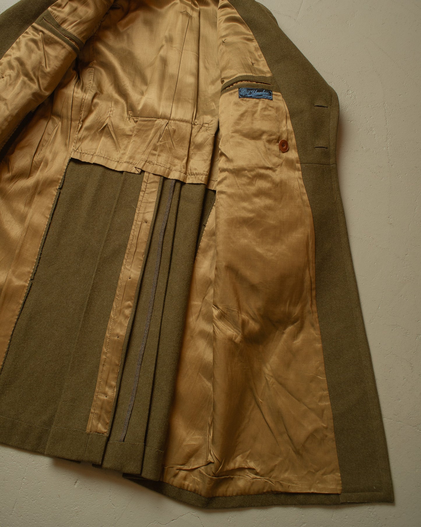 WW2 Belgian Army Officer Private Purchase Wool Coat khaki - M/L