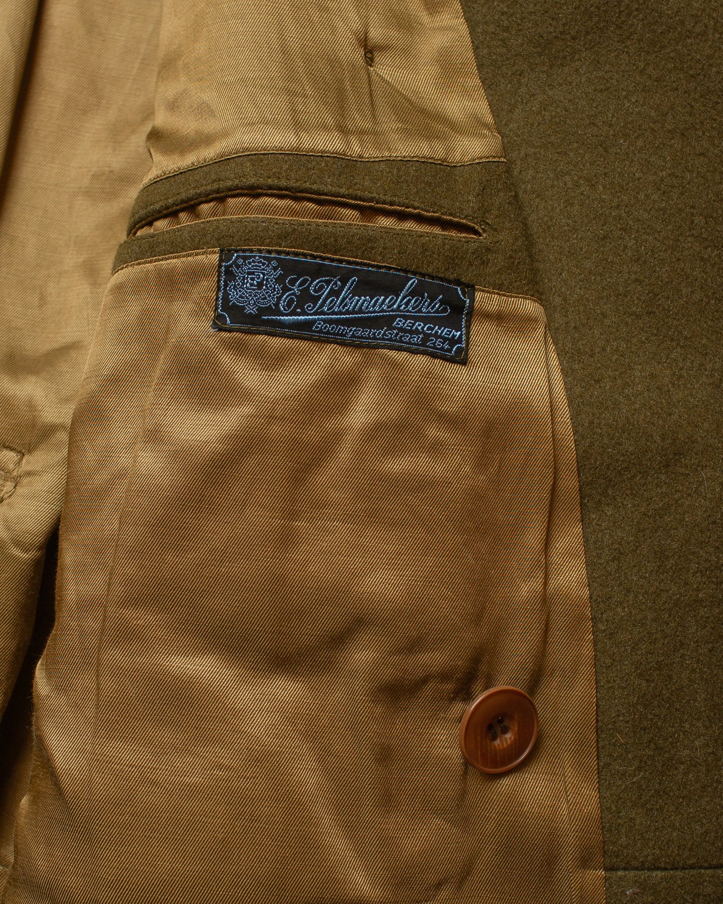 WW2 Belgian Army Officer Private Purchase Wool Coat khaki - M/L