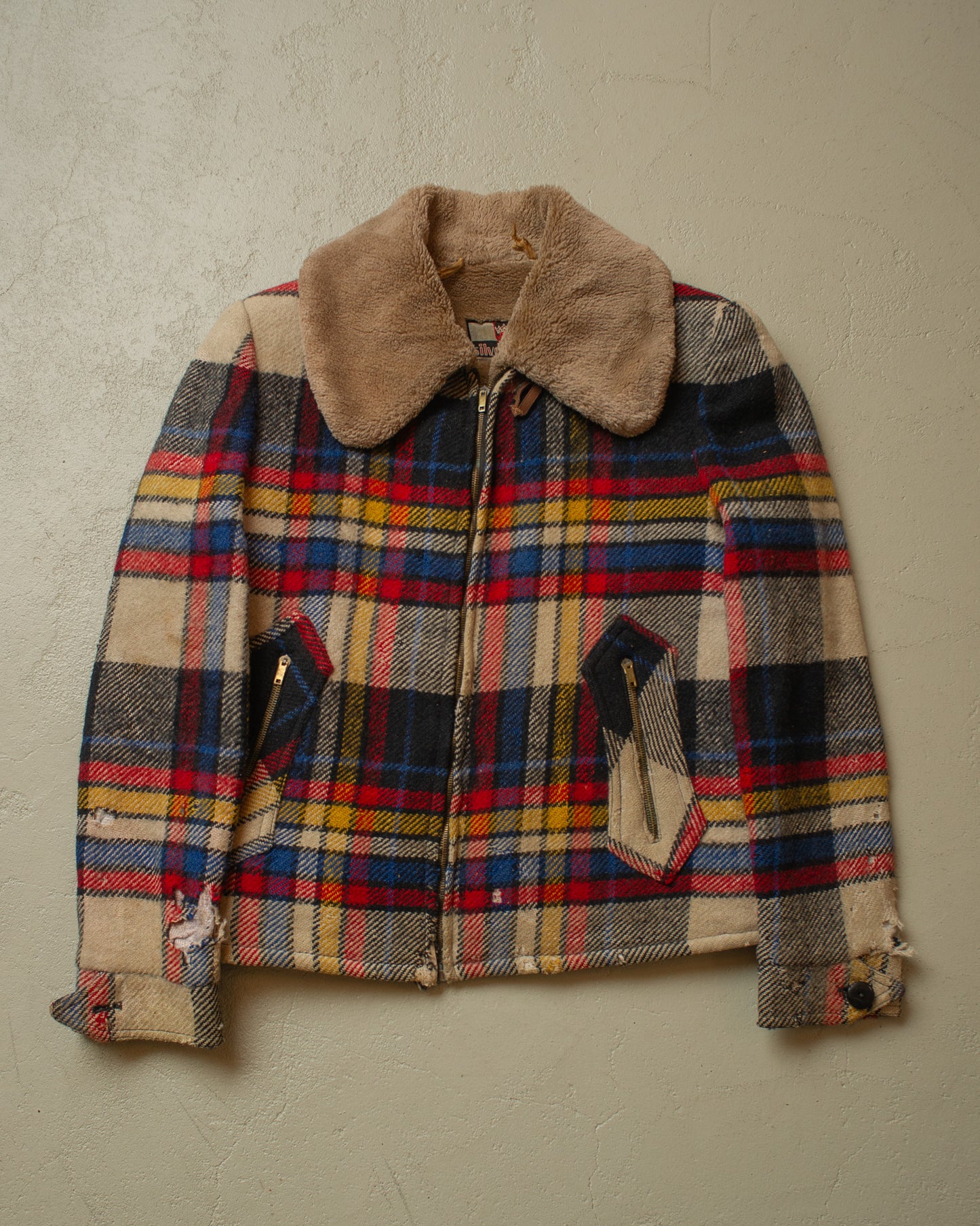 1960s thrashed Silverstone Sherpa Lined Jacket multi - M