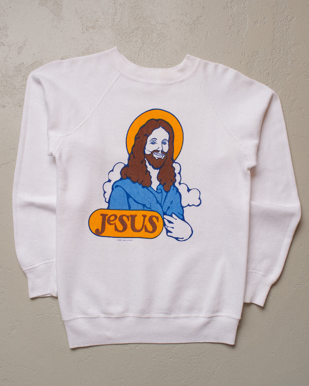 70s Champion Jesus Sweatshirt white - XS/S