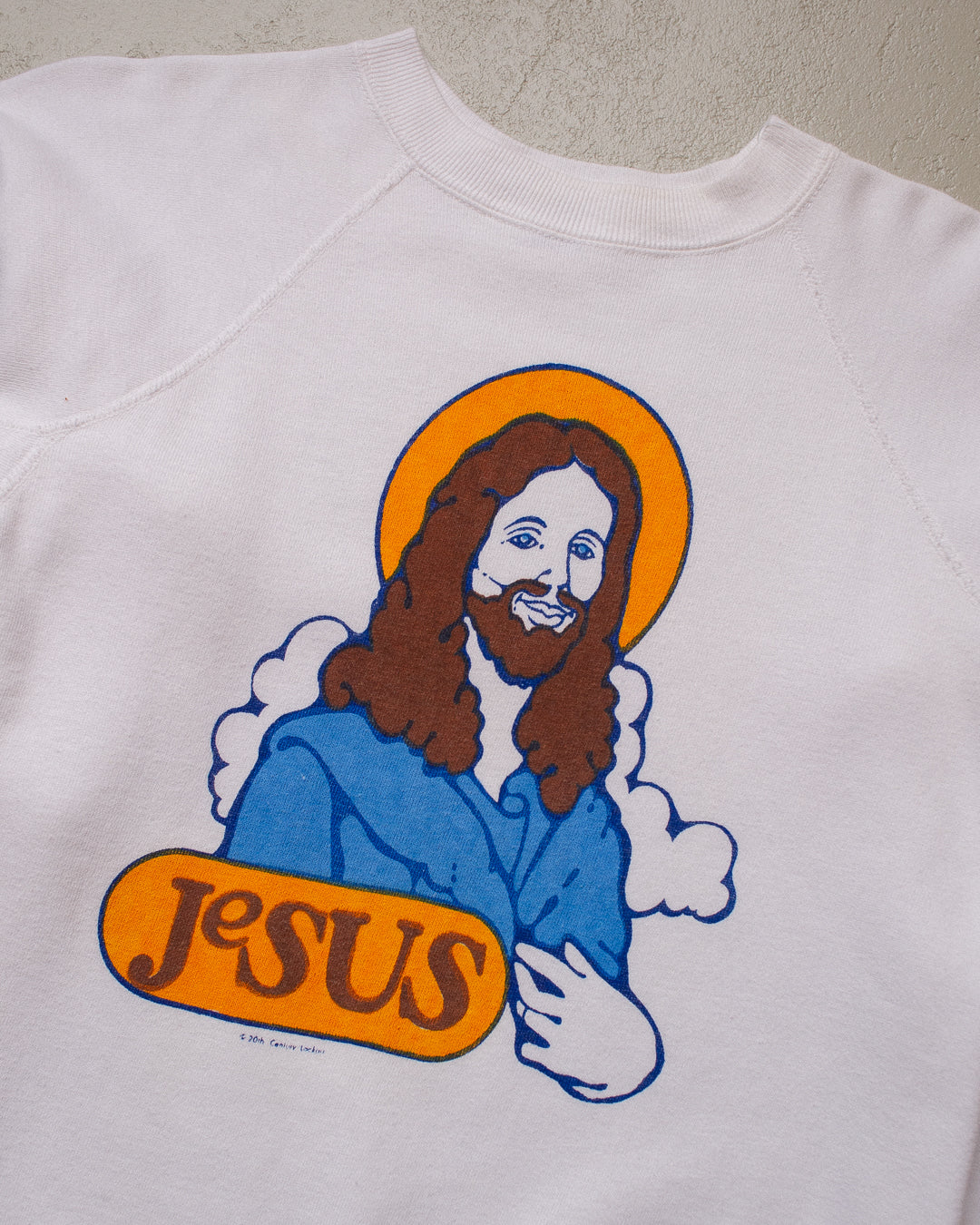 70s Champion Jesus Sweatshirt white - XS/S