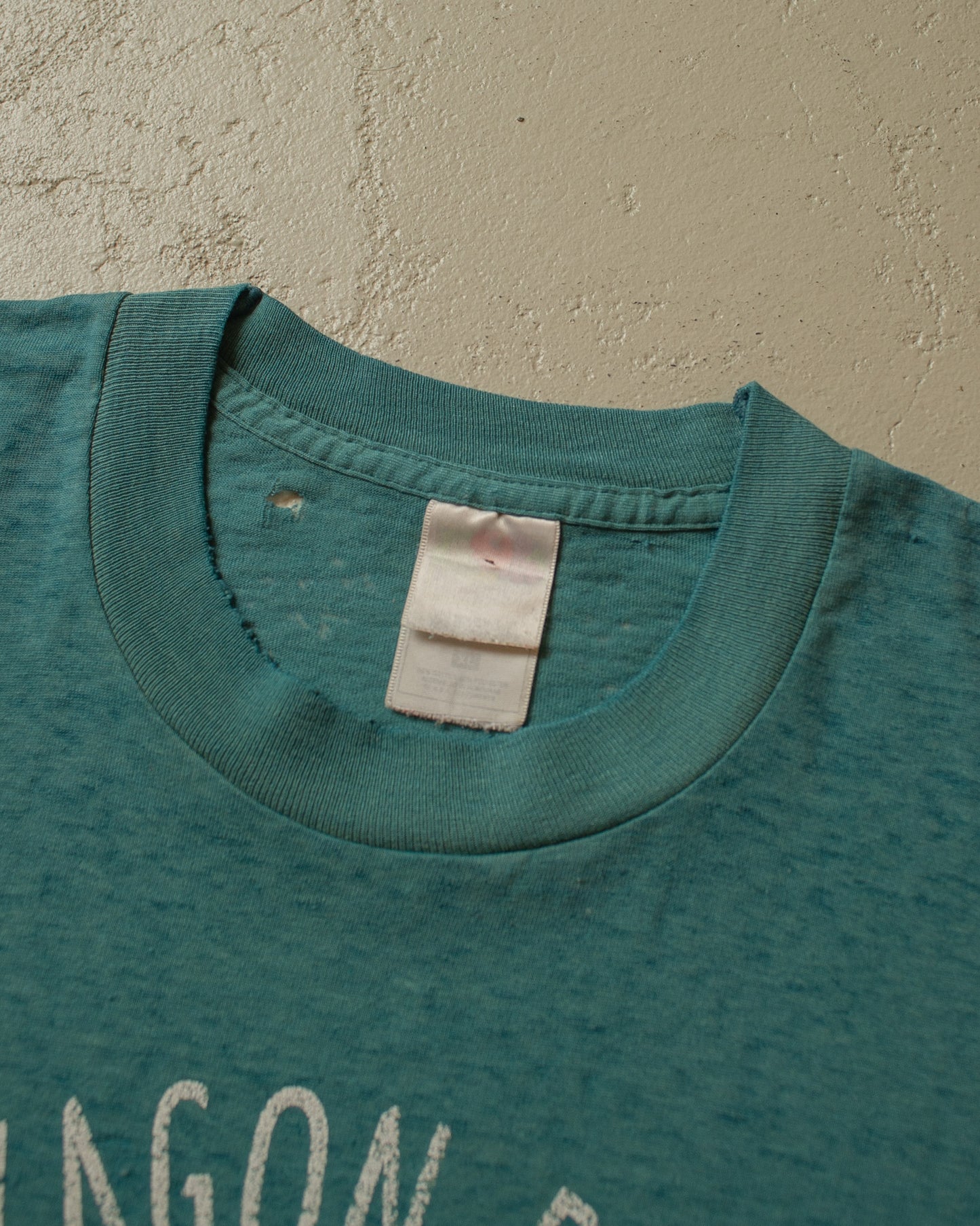 1990s distressed Pokagon Band T-shirt green - XL/XXL