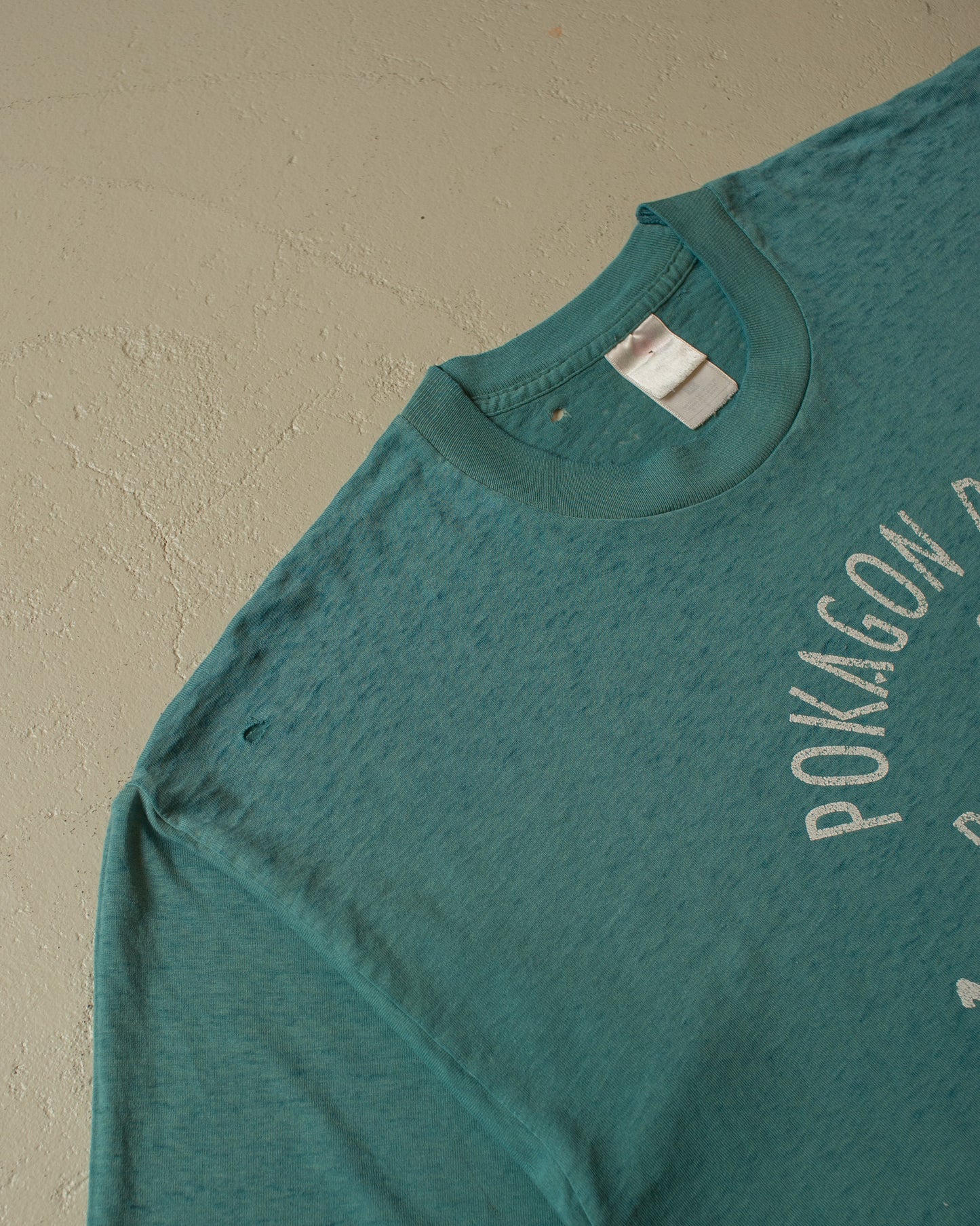 1990s distressed Pokagon Band T-shirt green - XL/XXL