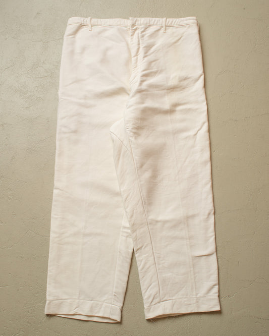 1940s/50s German Moleskin Overpants white - W41 L30