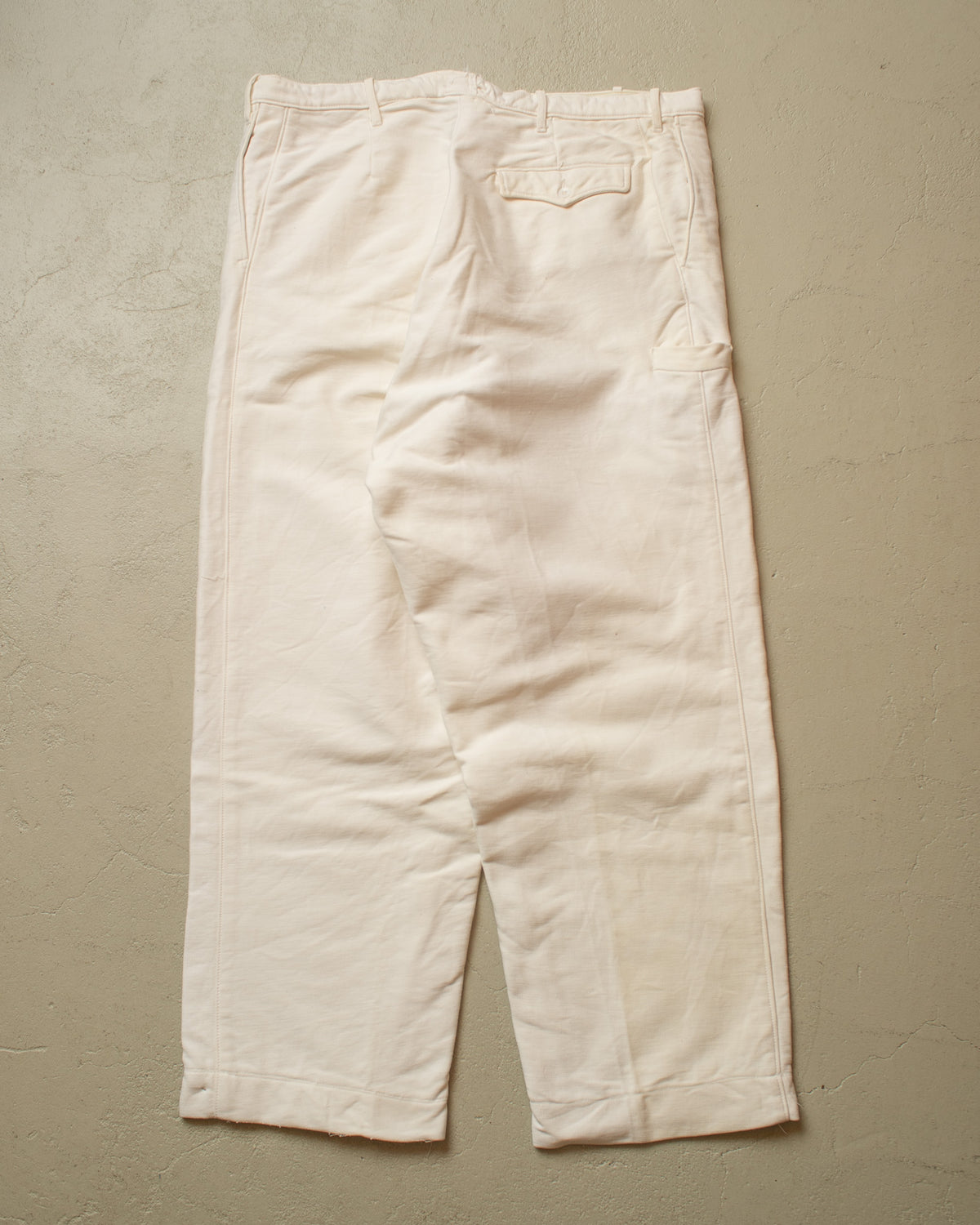 1940s/50s German Moleskin Overpants white - W41 L30