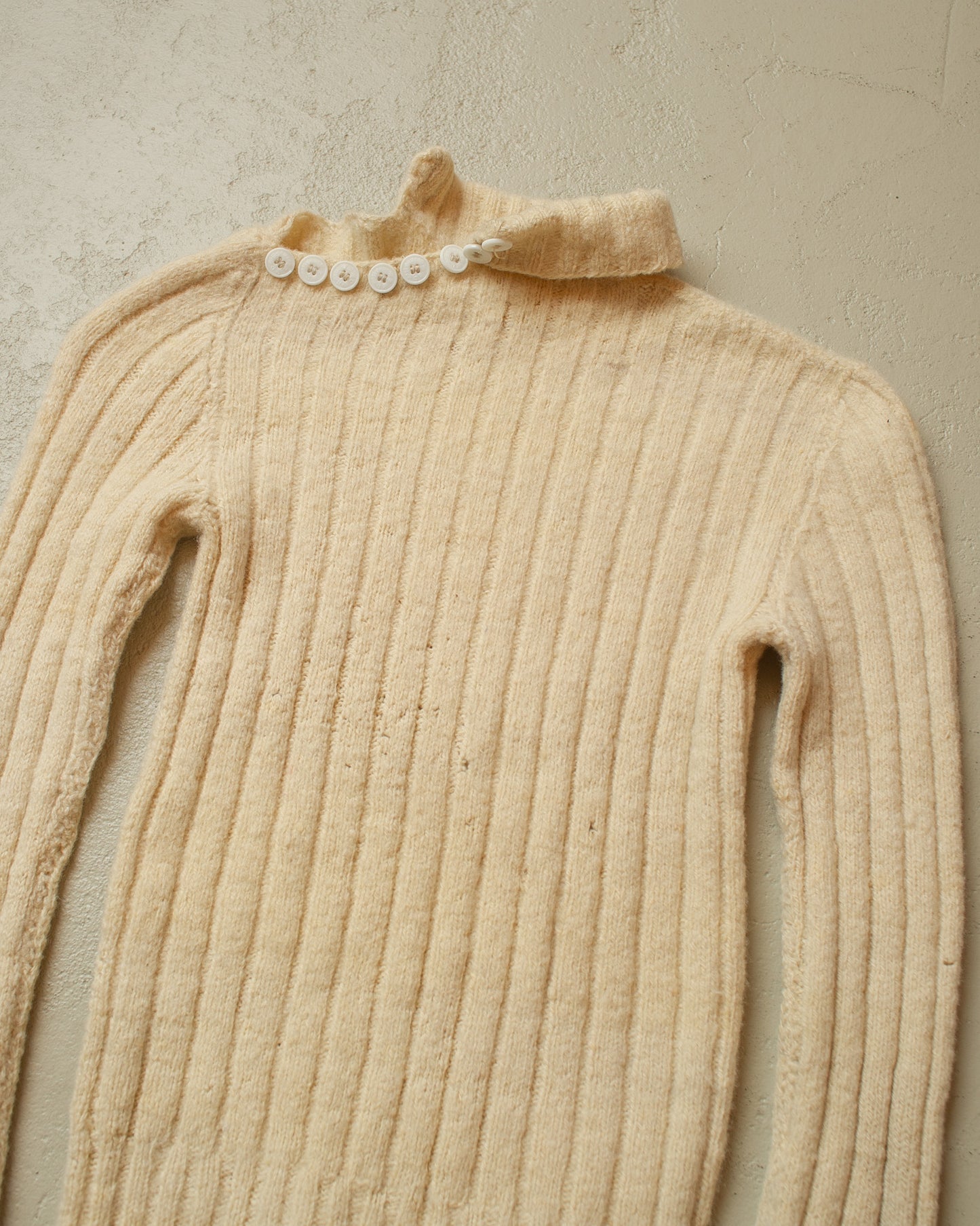 1940s/50s Womens BDM Turtleneck Knit beige - XS