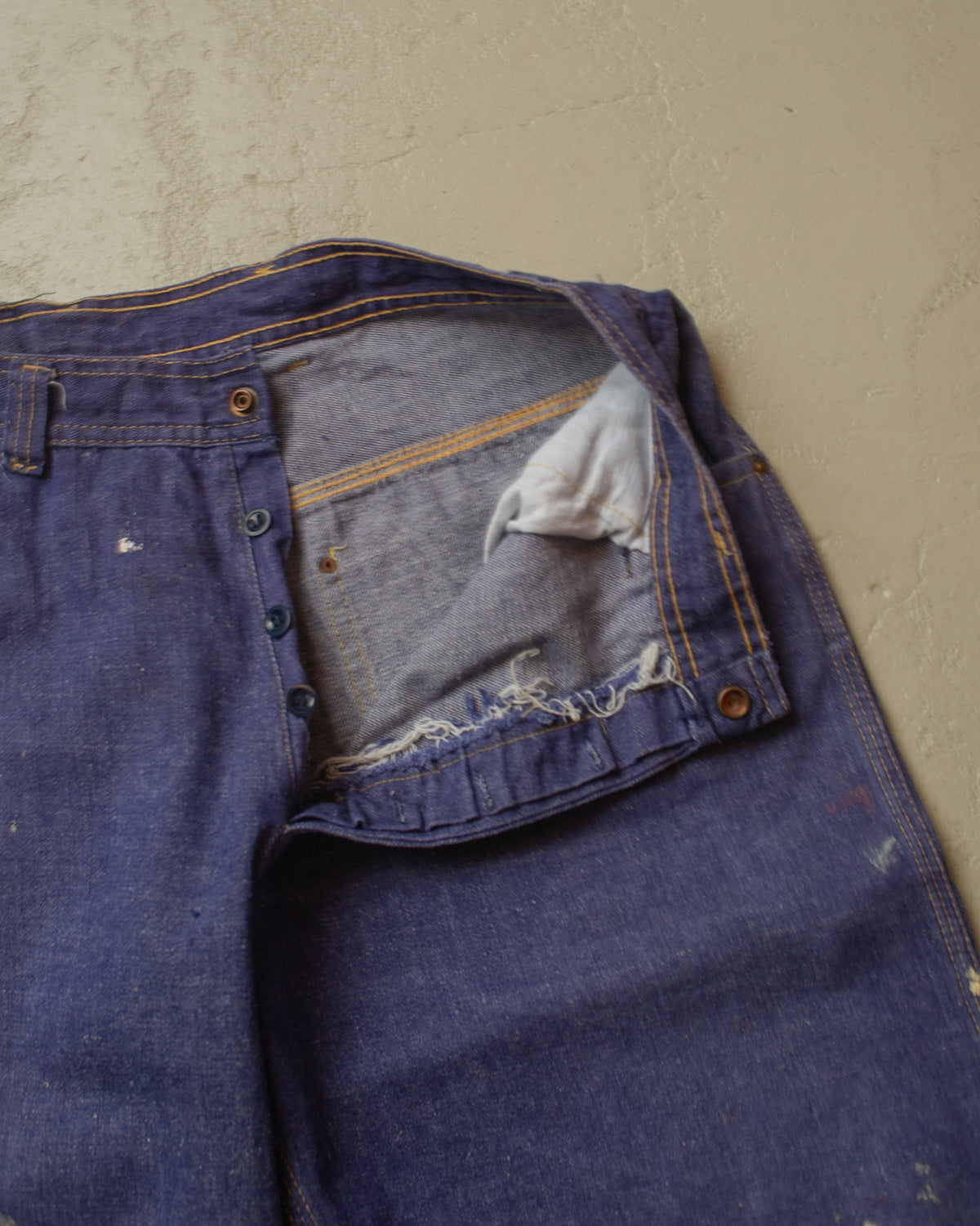 1940s/50s German Denim Work Pants blue - W29,5 L27