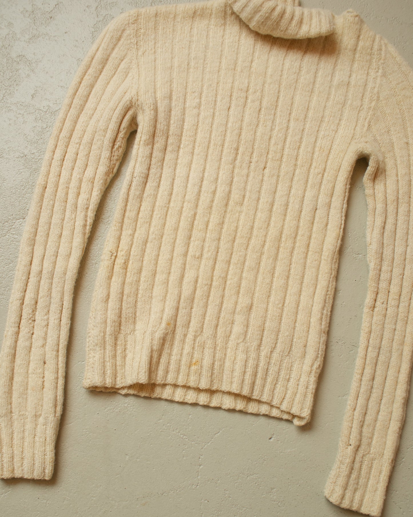 1940s/50s Womens BDM Turtleneck Knit beige - XS