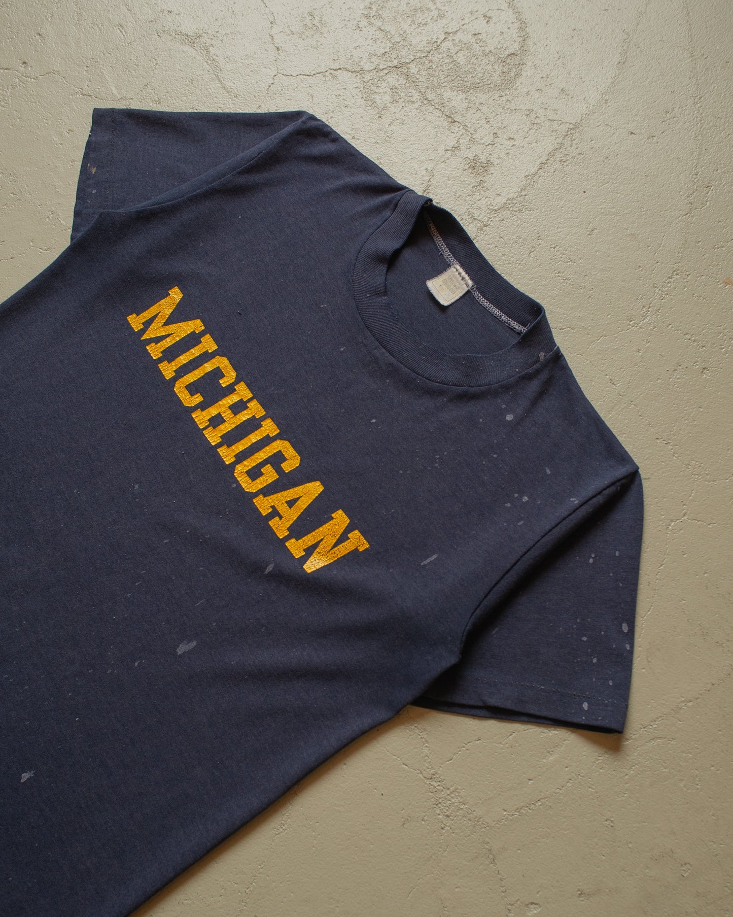 1980s painter University of Michigan T-shirt blue - S/M