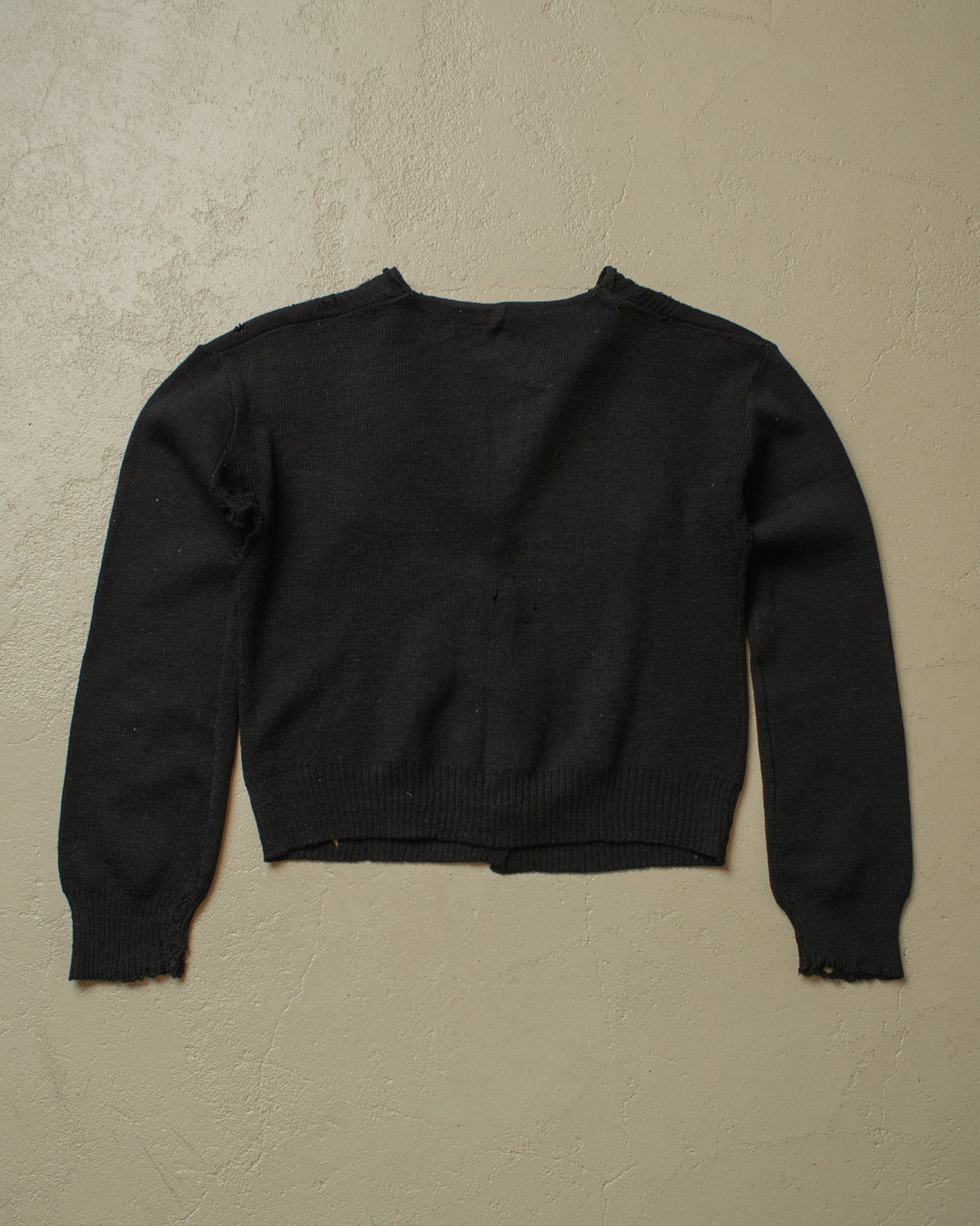 1930s/40s Womens distressed Knit Jacket black - XS/S