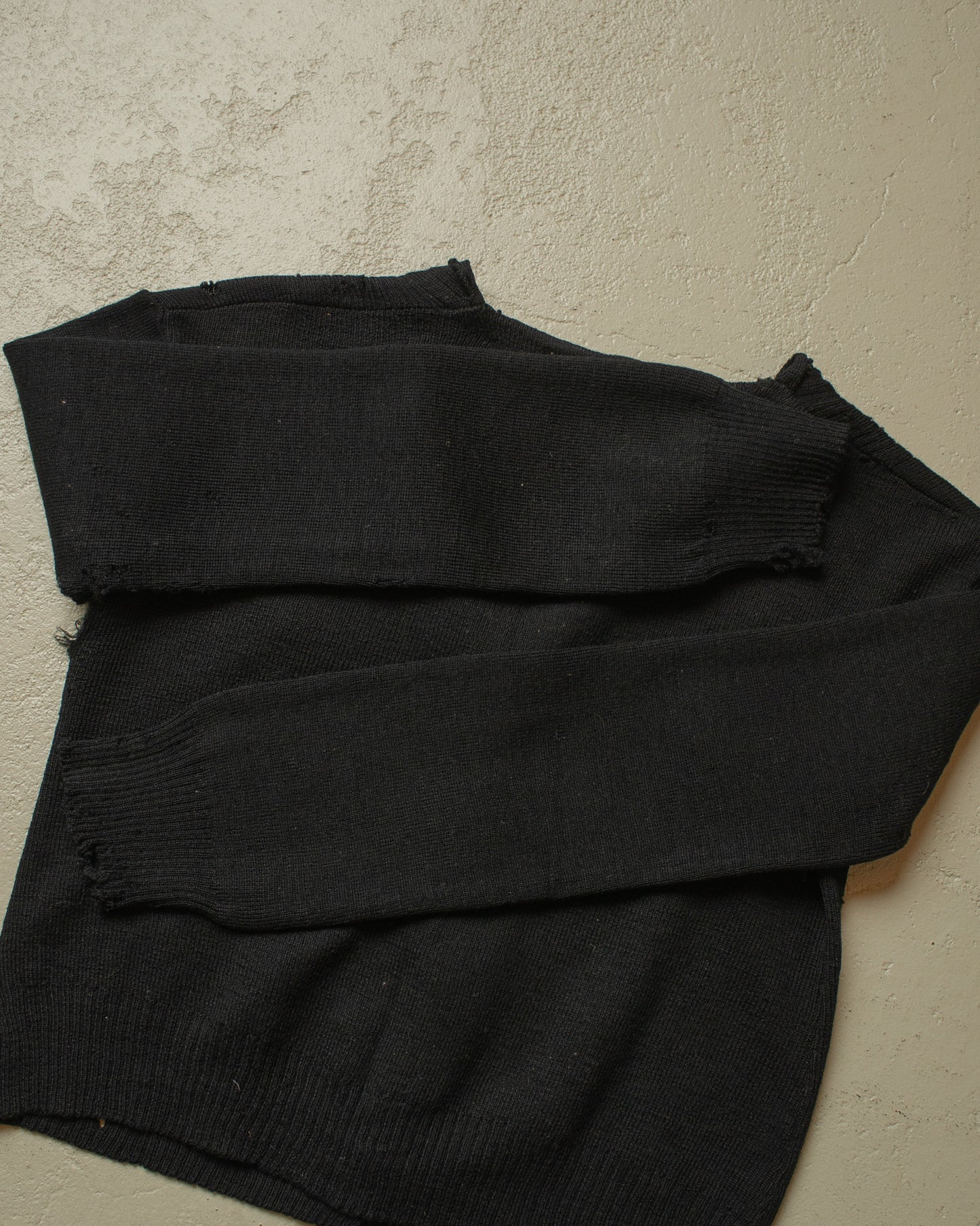 1930s/40s Womens distressed Knit Jacket black - XS/S
