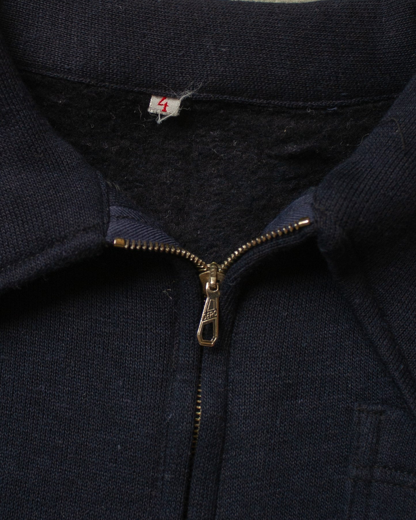 1950s unworn German Youth Quarter Zip Sweatshirt navyblue - S
