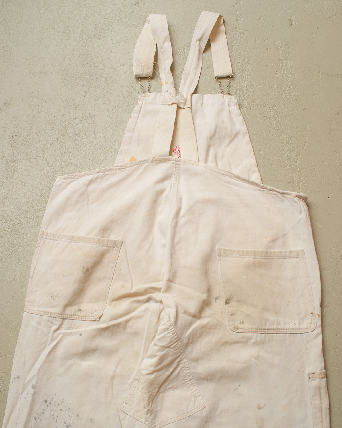 1940s/50s German repaired Cotton Twill Work Overall white - W40 L30