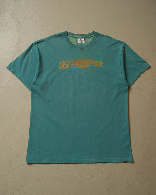 1990s distressed Nike Spellout T-shirt green - XL/XXL