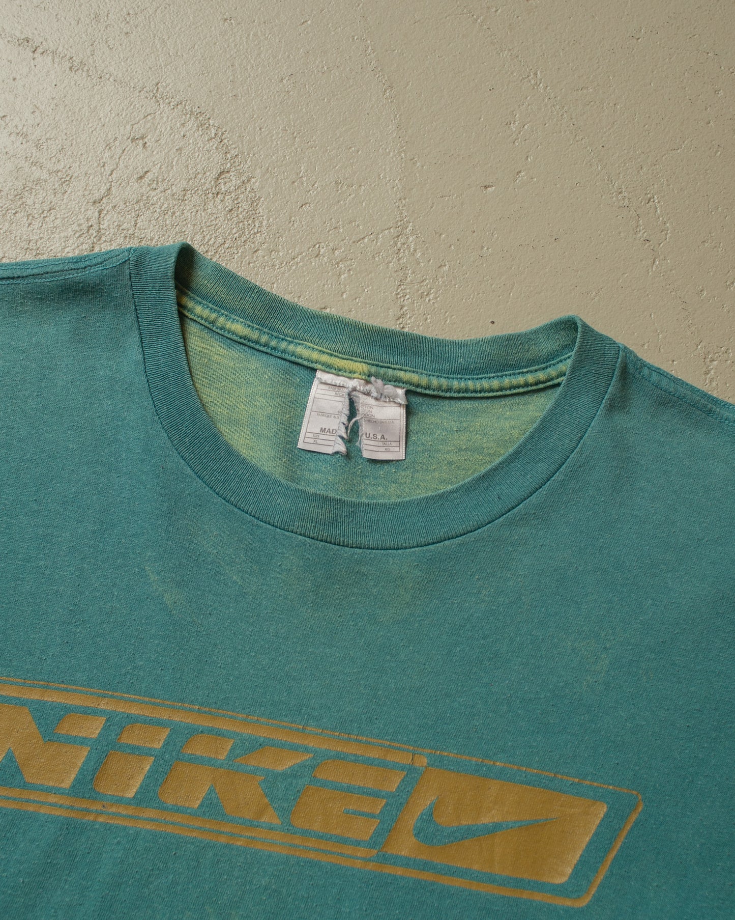 1990s distressed Nike Spellout T-shirt green - XL/XXL