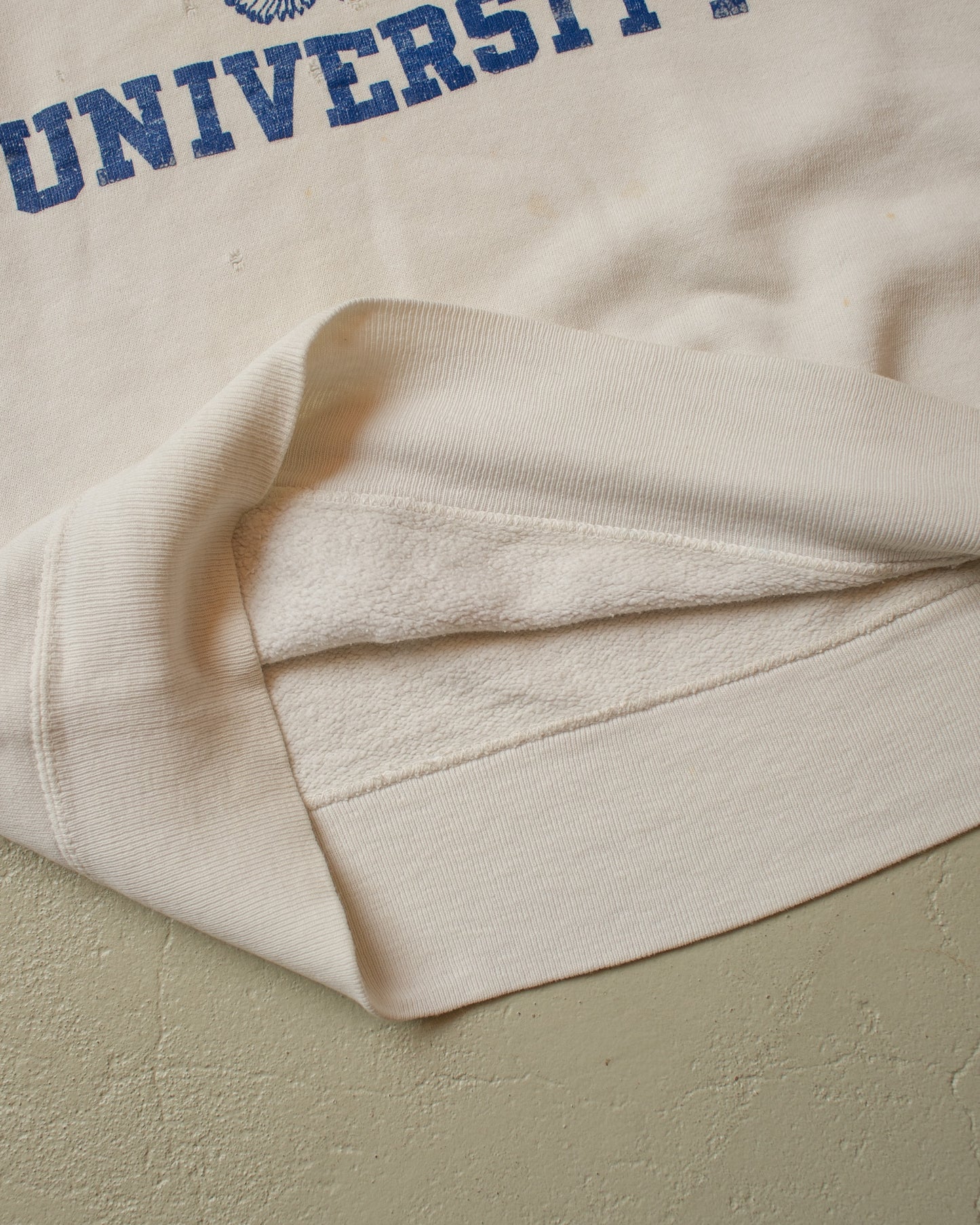 1960s John Brown University Short Sleeve Sweatshirt white - XL