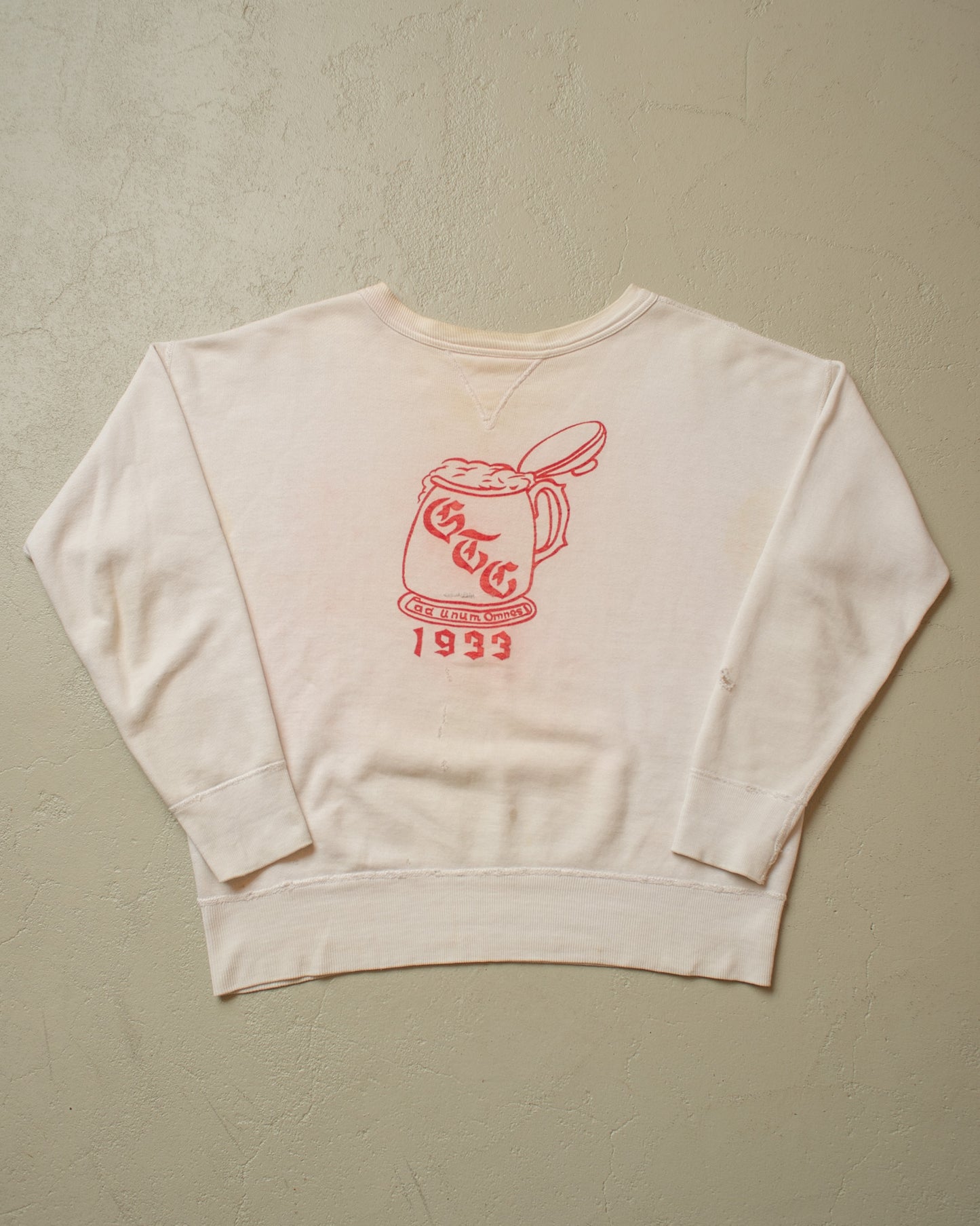 1930s/40s Single V Social Club Sweatshirt white - L/XL