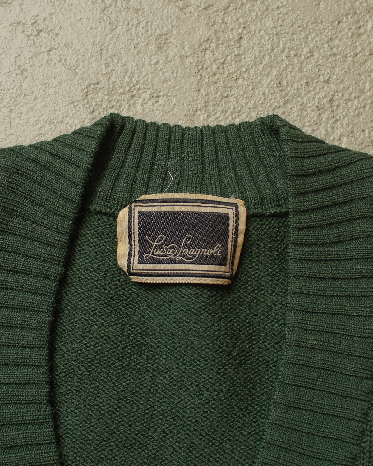 1970s Womens Wool Blend Knit Cardigan green - S/M