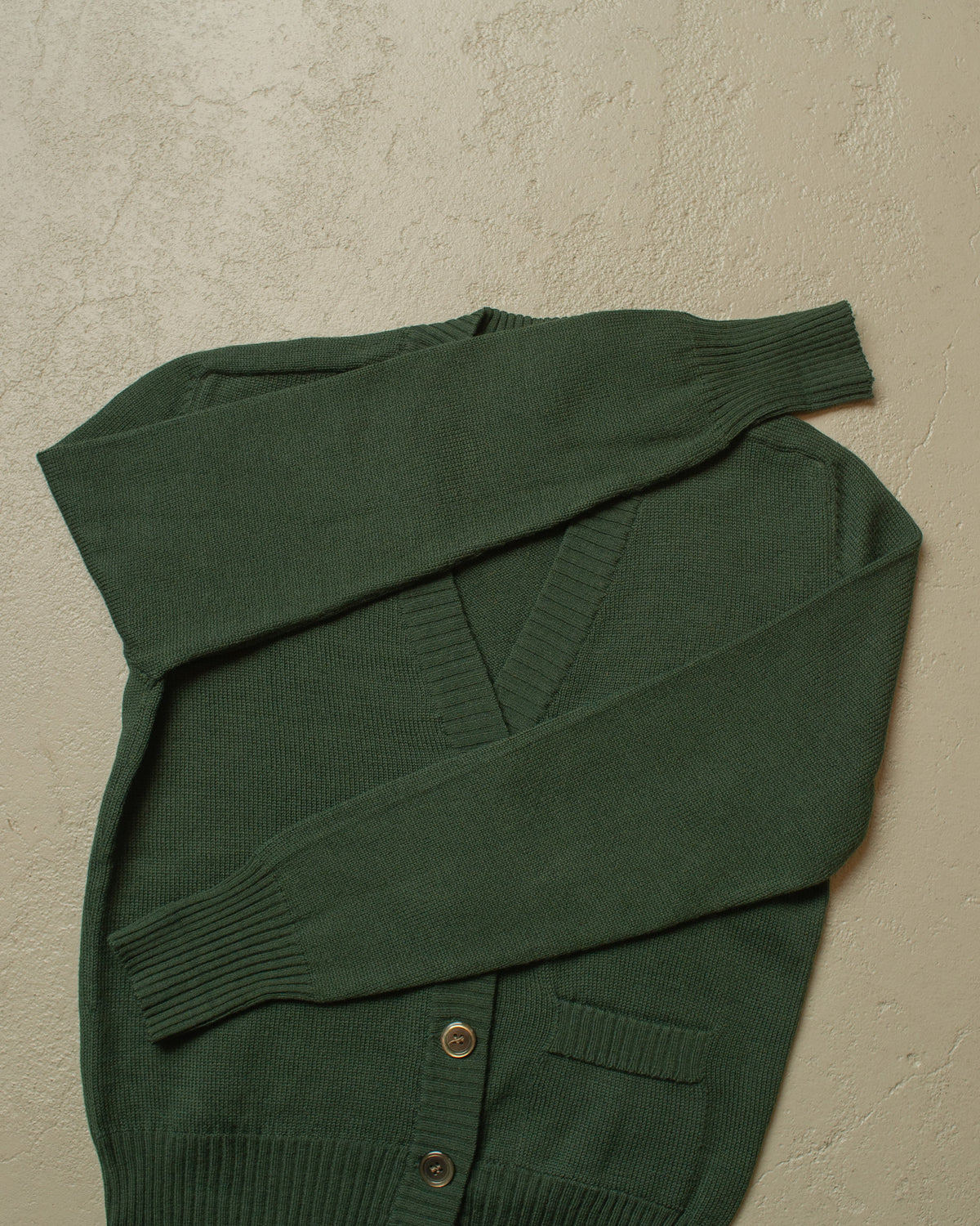 1970s Womens Wool Blend Knit Cardigan green - S/M