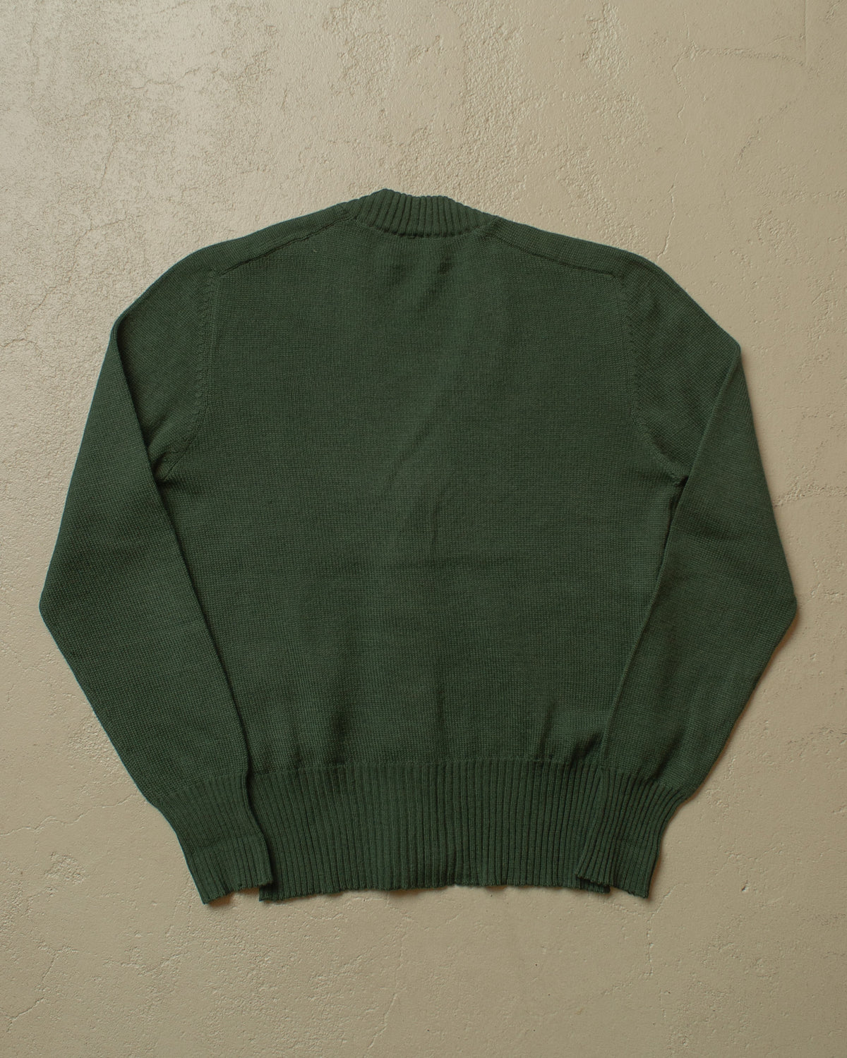 1970s Womens Wool Blend Knit Cardigan green - S/M