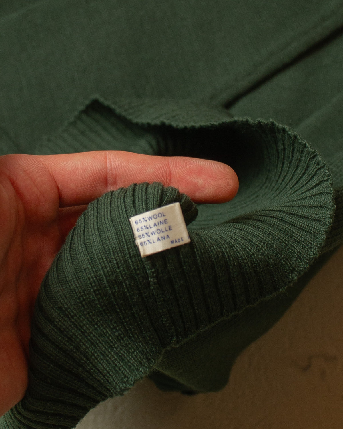 1970s Womens Wool Blend Knit Cardigan green - S/M