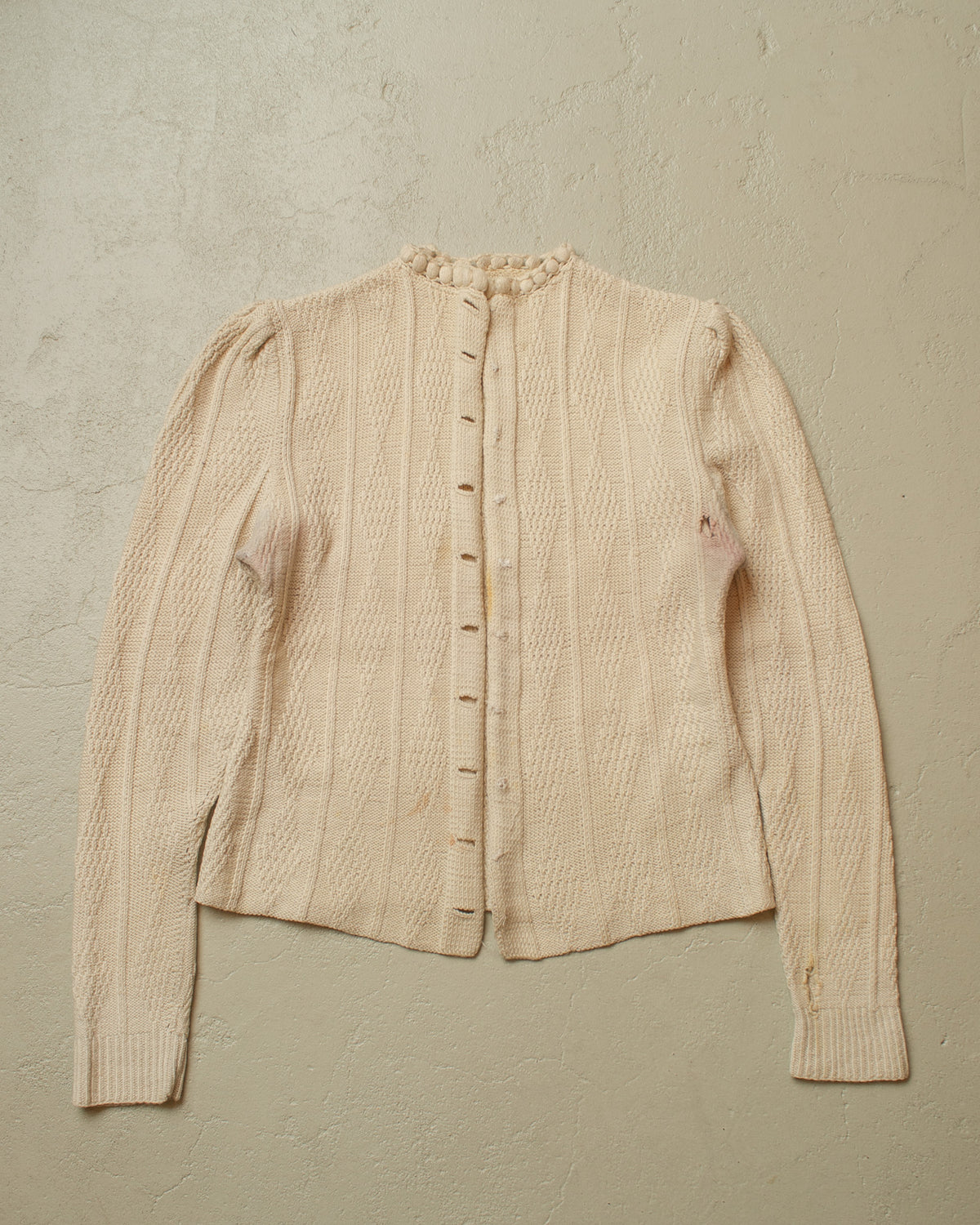 1940s German Womens Wool Knit Jacket creme - S