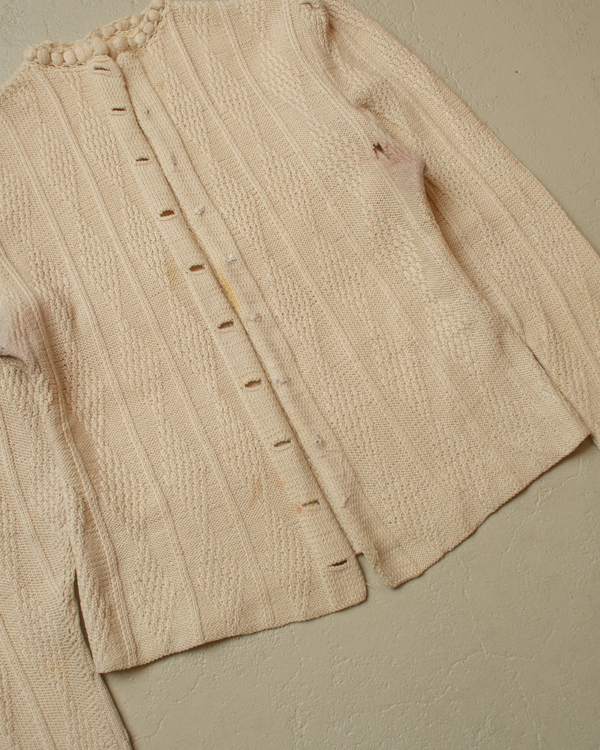 1940s German Womens Wool Knit Jacket creme - S