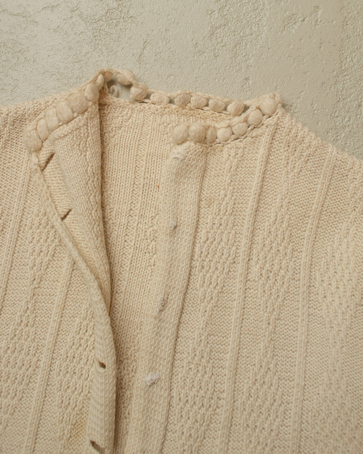 1940s German Womens Wool Knit Jacket creme - S