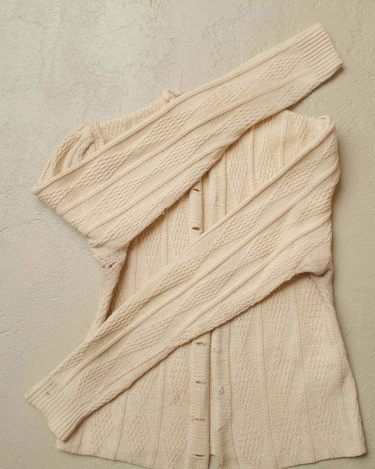 1940s German Womens Wool Knit Jacket creme - S