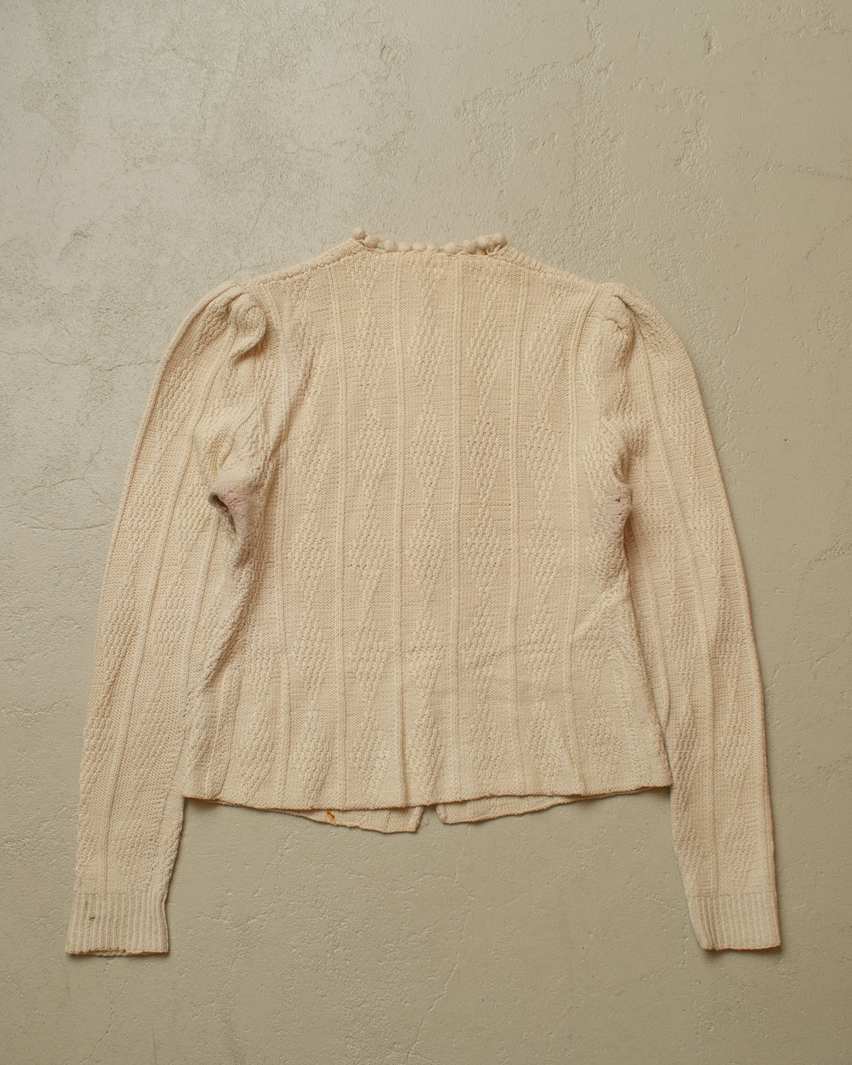 1940s German Womens Wool Knit Jacket creme - S