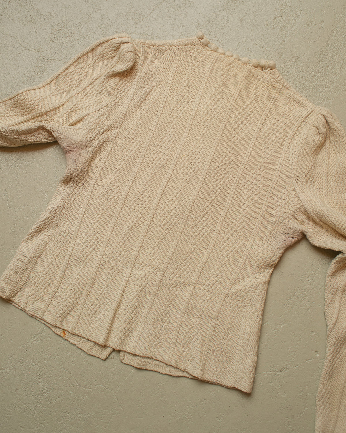 1940s German Womens Wool Knit Jacket creme - S