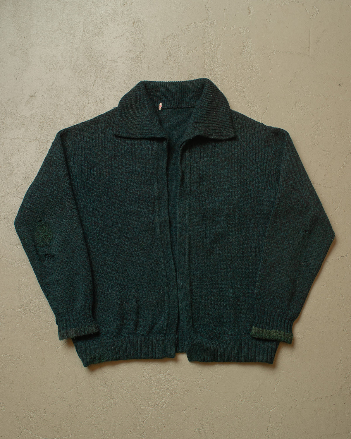 1950s/60s Wool Knit Jacket green - L/XL