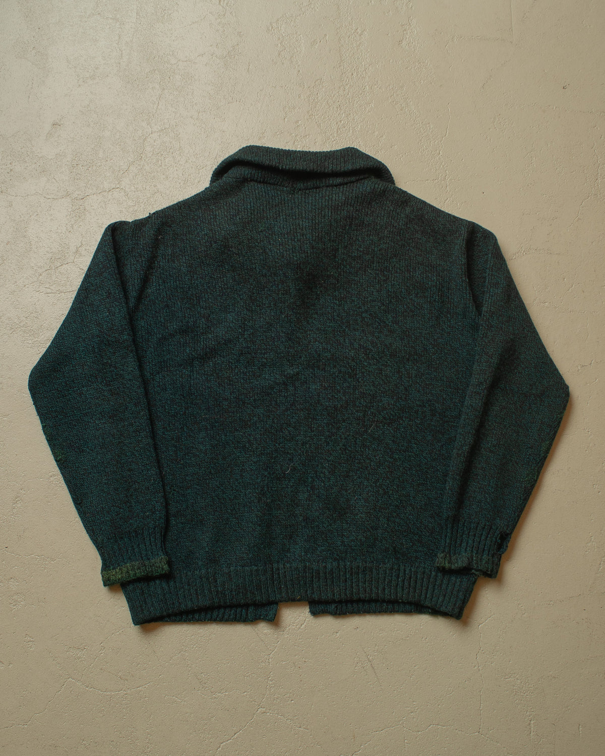 1950s/60s Wool Knit Jacket green - L/XL