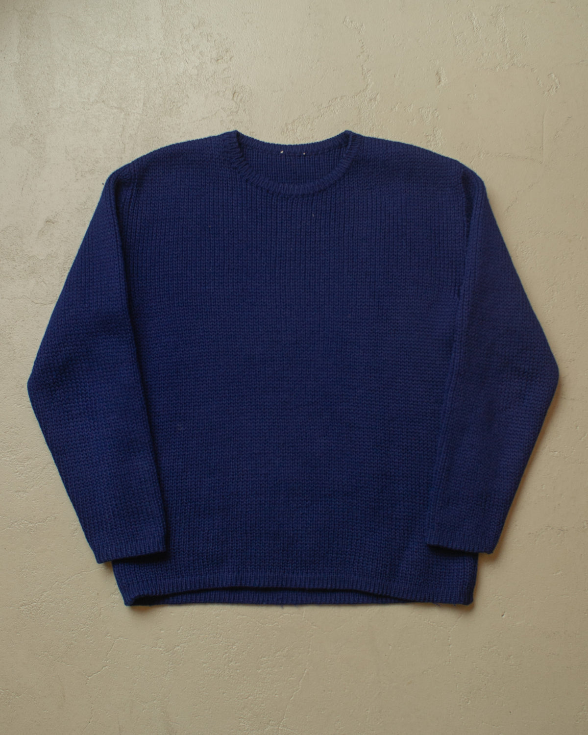1960s German Ski Wool Knit Sweater blue - M/L