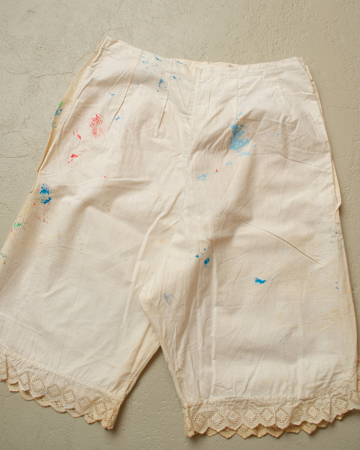 1910s/20s German Womens Painter Cotton Shorts white - W29